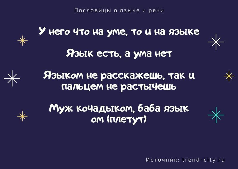 Поговорки о культуре речи
