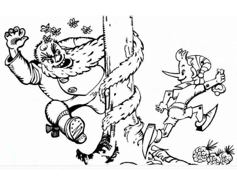 Карабас барабас и буратино у дерева