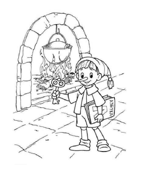 Буратино у камина