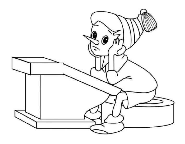 Буратино за партой грустит