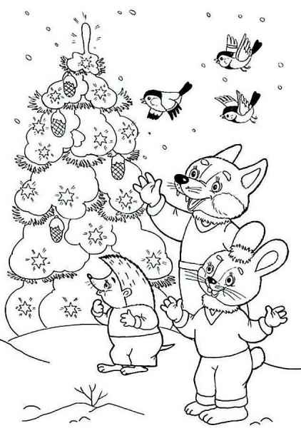 Звери украшают елочку