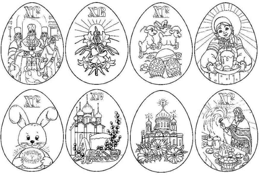 Разные картинки на яйцах