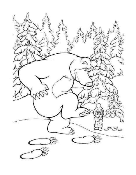 Медведь оставляет следы для Маши