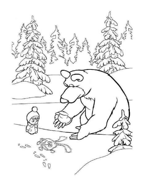 медведь нарисовал для Маши зайца