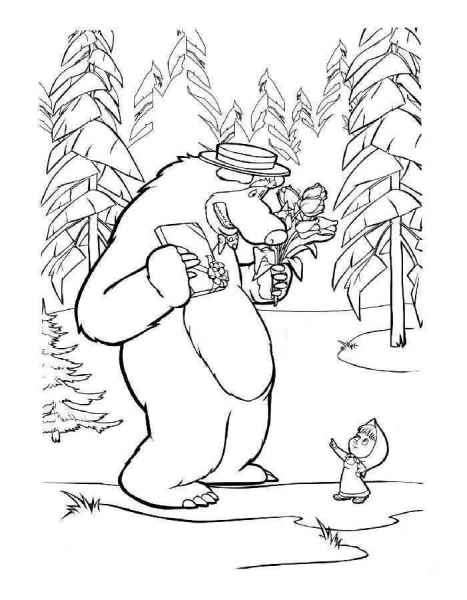 Медведь встречает Машу