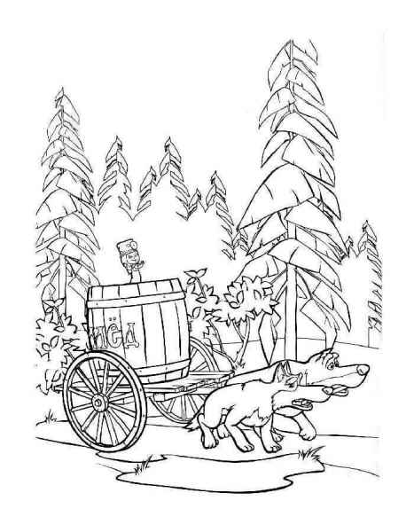 Волки везут Машу с медом