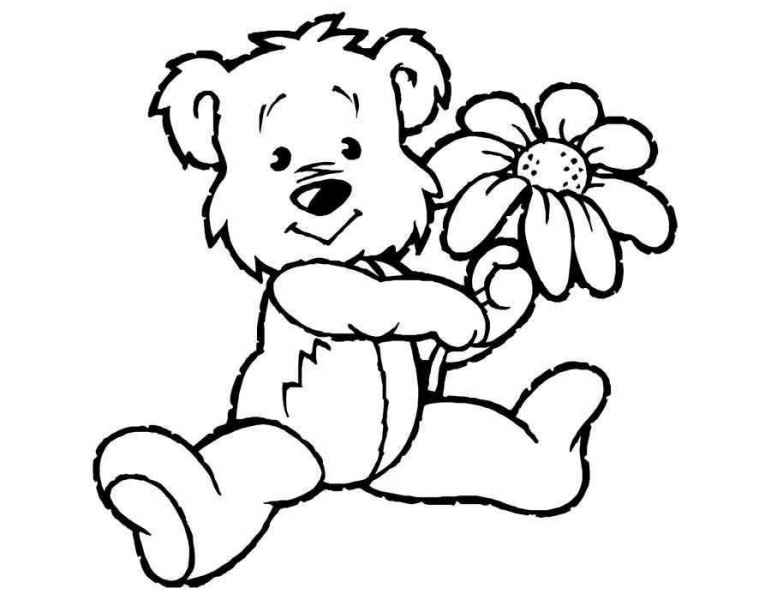 Мишка с цветком