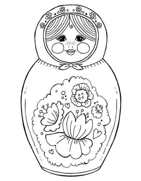 Матрешка с цветами