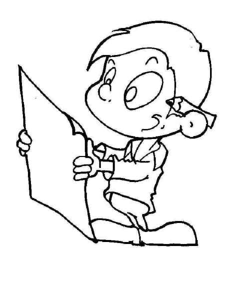 Малыш читает листик