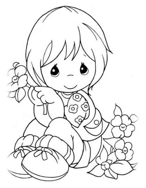 Малышка с цветами