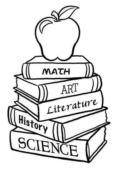 Книги и яблоко