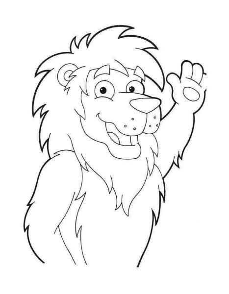 Лев машет привет