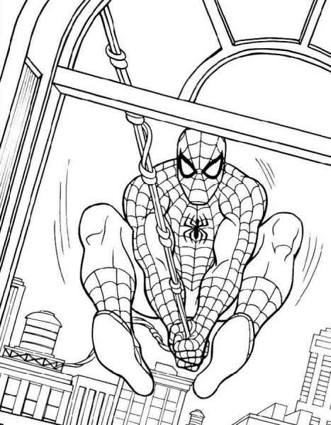 Человек паук в окне