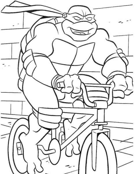 Черепашки ниндзя на велосипеде