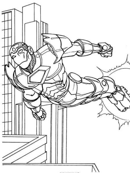 Железный человек над городом летит