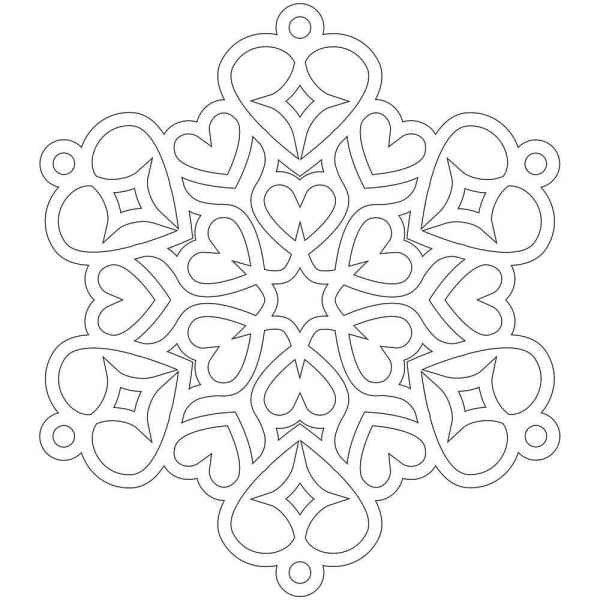 Снежинка с сердечками