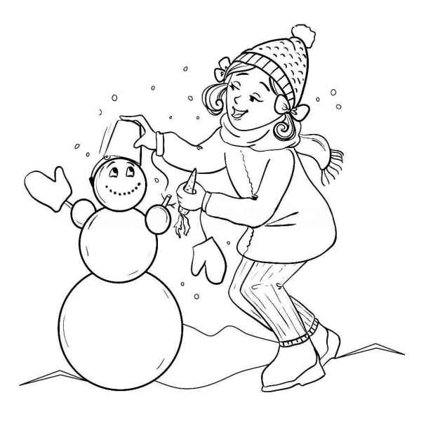 Снеговик и мальчик