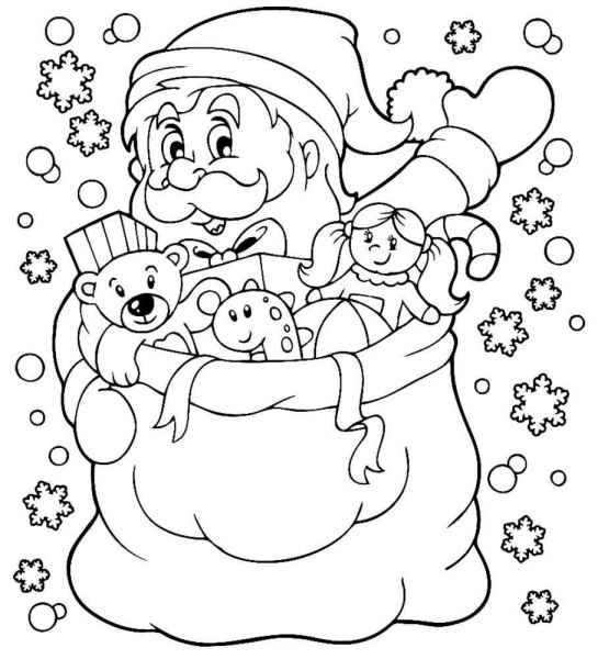 Дед мороз с мешком подарков