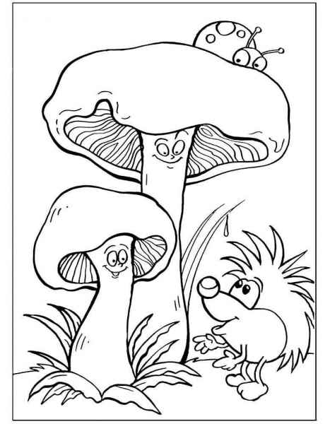 Ежик с грибами