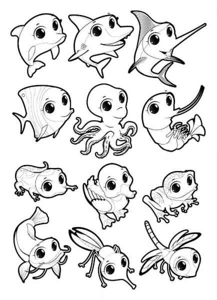 Морские животные детеныши