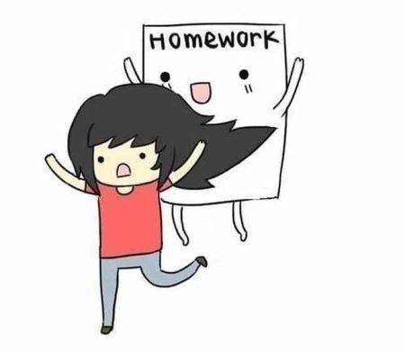 Девочка убегает от домашней работы