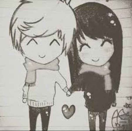 Влюбленные мальчик и девочка