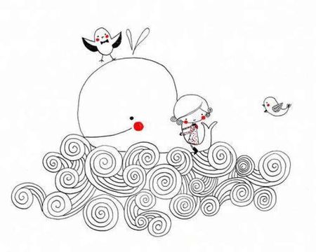 Девочка плывет на ките 