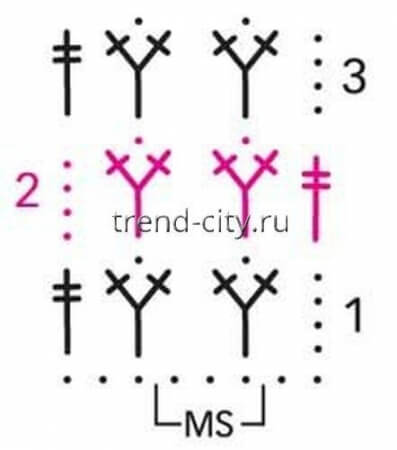 Туника крючком с чередованием узоров