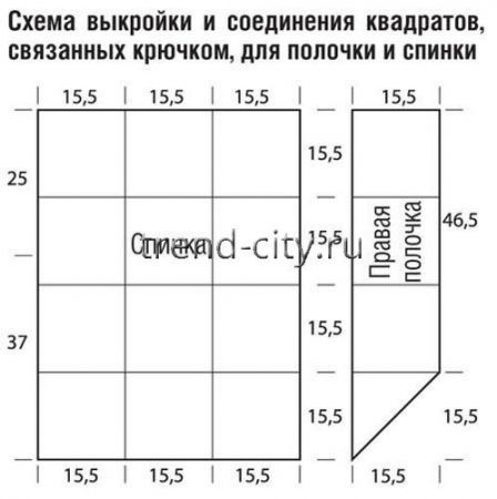 Жилет крючком из мотивов