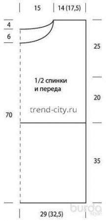 Туника крючком с кружевным лифом