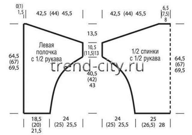 Кардиган спицами с рукавами «летучая мышь»