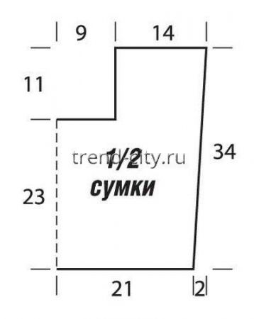 Сумка крючком на круглых ручках