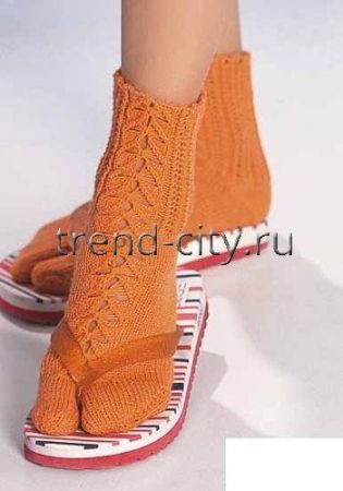 Носки спицами с отдельным пальцем