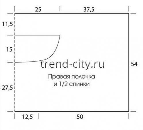 Жилет крючком с открытой спинкой