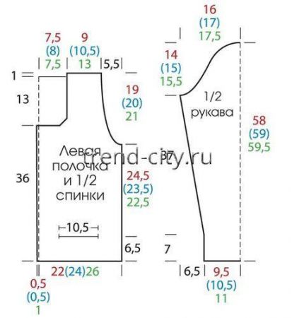Жакет крючком с карманами