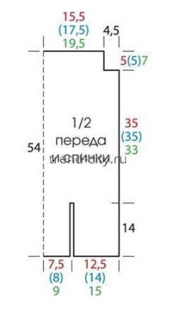 Туника крючком со вставками