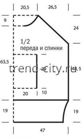 Пончо спицами с карманом-кенгуру