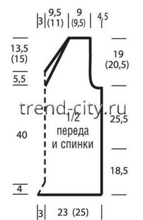 Топ спицами с диагональным узором