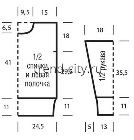 Джемпер спицами с ажурными косами
