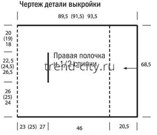 Серая накидка спицами