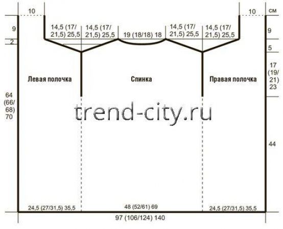 Жилет спицами с волнистым узором