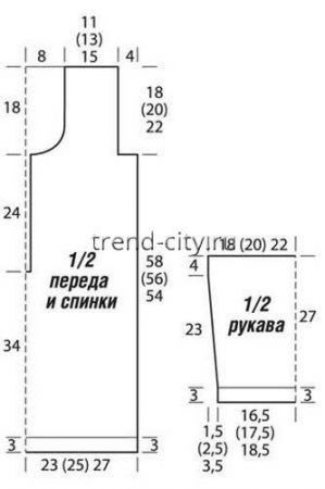 Туника крючком с филейным узором