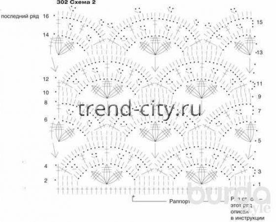 Туника крючком с ажурными вставками