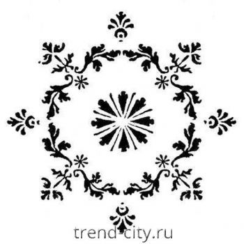 Рисунок для выжигания по дереву Орнамент снежинка