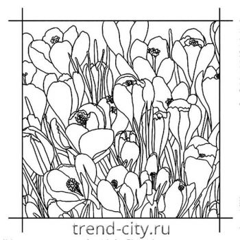Рисунок для выжигания по дереву Поле цветов