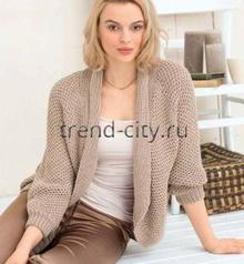 Жакет спицами с патентным узором