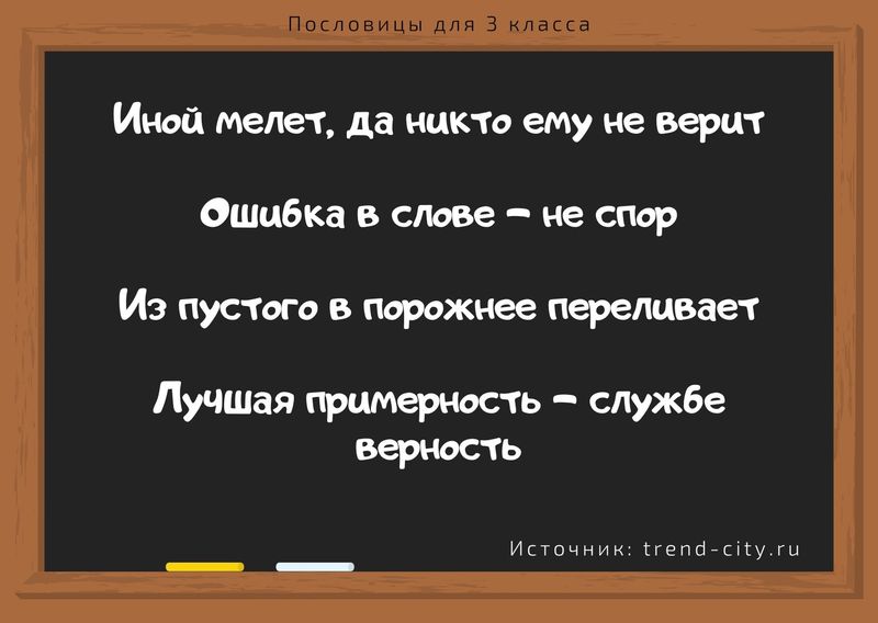 Пословицы для 3 класса 1