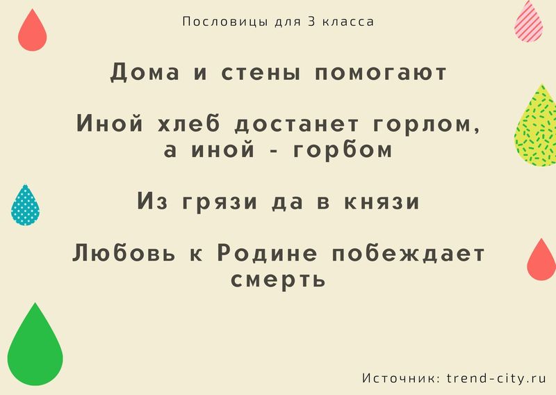 Пословицы для 3 класса 7